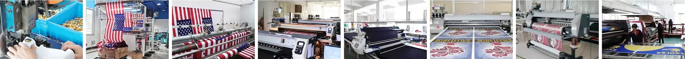 WOLFLAG custom flag factory production line
