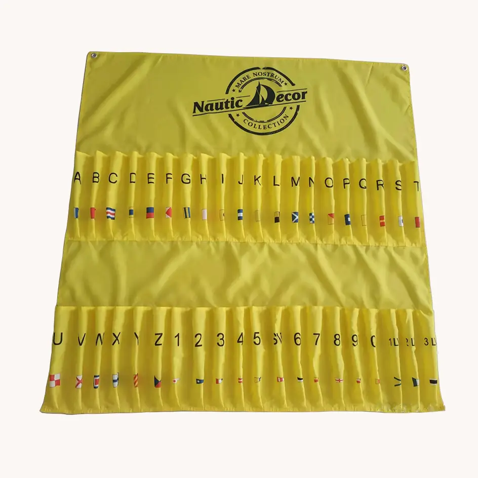 Wolflag custom international maritime signal flag made of durable marine-grade polyester with rope and toggle heading for nautical boat communication.