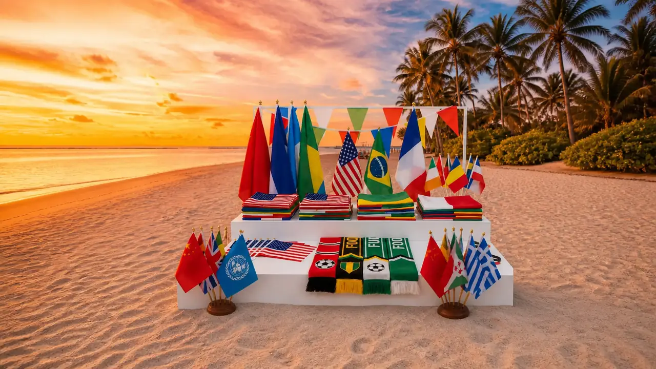 A collection of custom flags in different styles and sizes made by Wolflag