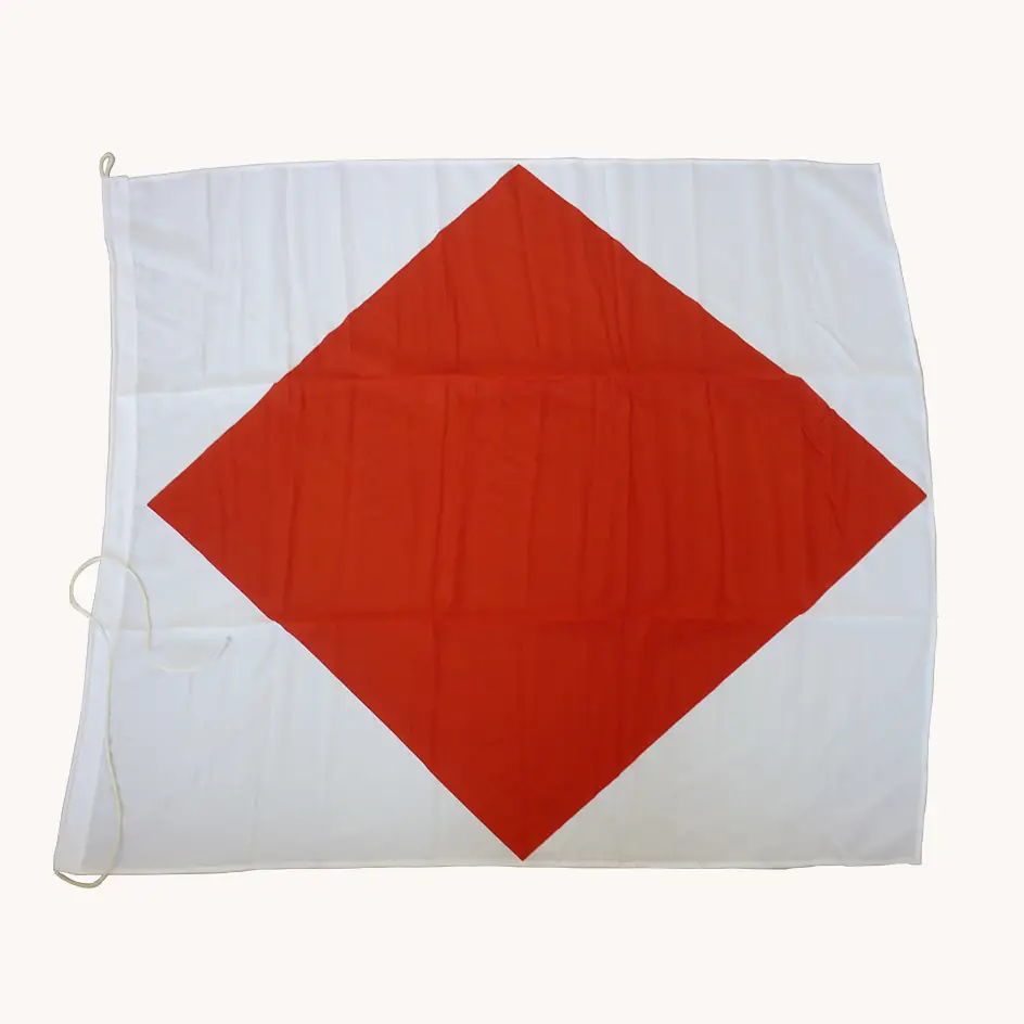 Wolflag custom international maritime signal flag made of durable marine-grade polyester with rope and toggle heading for nautical boat communication.